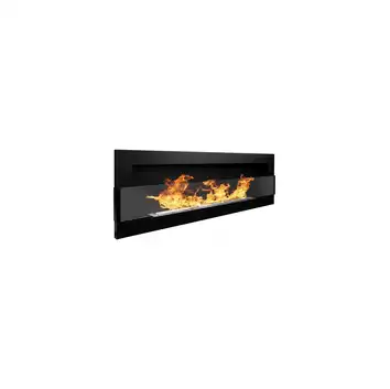 Biokominek 1200x400 czarny mat z szybą