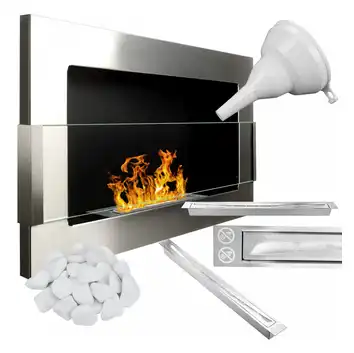 Biokominek 650x400 INOX z szybą