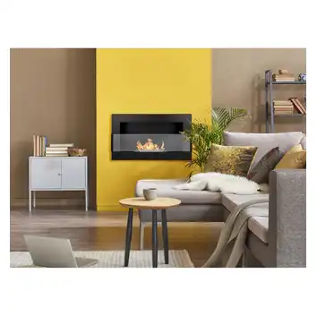 Biokominek 650x400 czarny mat z szybą