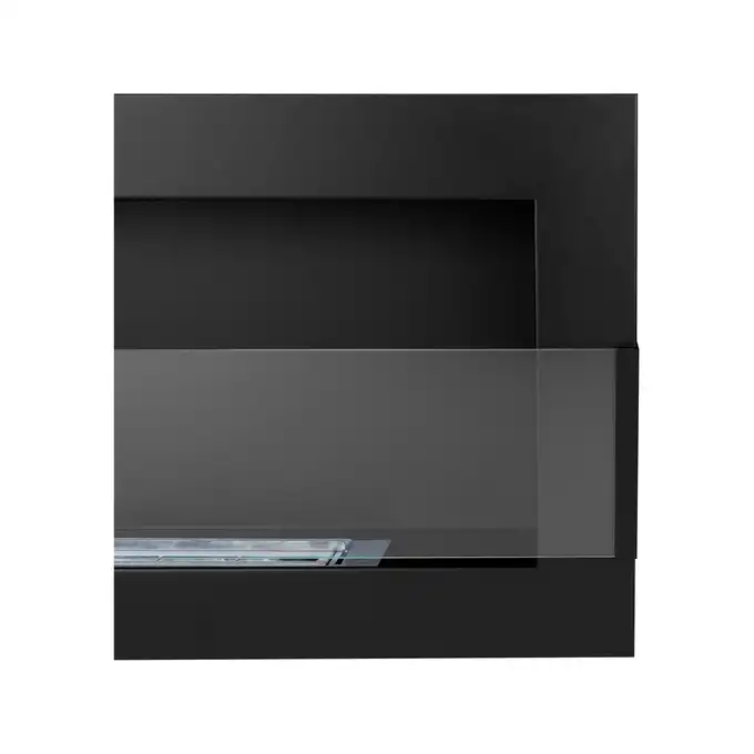 Biokominek 650x400 czarny mat z szybą