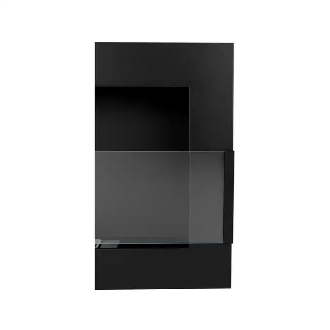 Biokominek 650x400 czarny mat z szybą