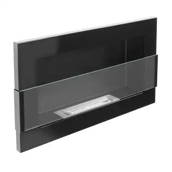 Biokominek 650x400 czarny połysk z szybą