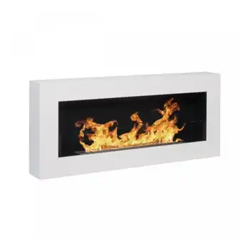 Biokominek 900x400 Box biały mat z szybą
