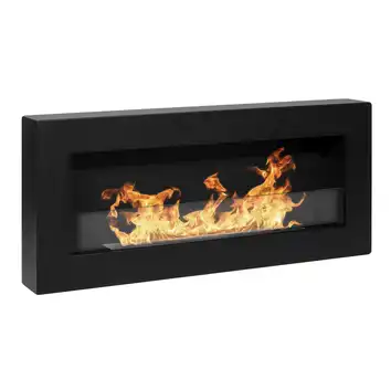 Biokominek 900x400 Box czarny mat z szybą