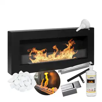 Biokominek 900x400 Box czarny mat z szybą + Biopaliwo 1L neutralne