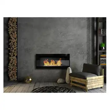 Biokominek 900x400 czarny połysk z szybą