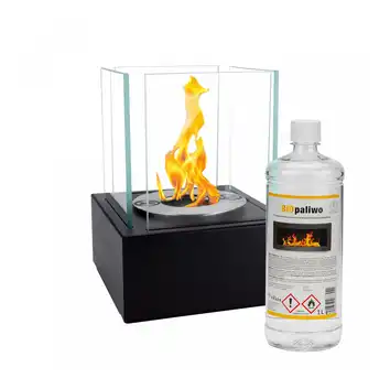 Biokominek Smart czarny + Biopaliwo NEUTRALNE z lejkiem 1L