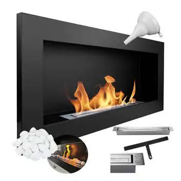 Biokominek wiszący 900x400  czarny mat+gratisy