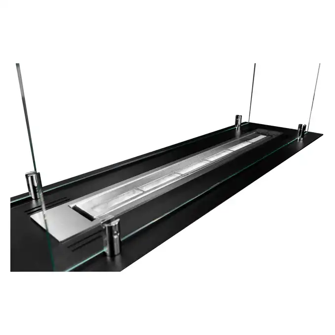 Biokominek wkład do zabudowy czarny mat z szybami 65cm