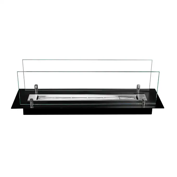 Biokominek wkład do zabudowy czarny mat z szybami 65cm