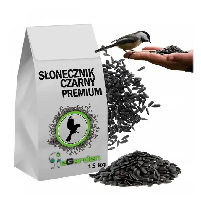 CZARNY SŁONECZNIK PREMIUM POKARM KARMA DLA PTAKÓW SIKOREK WRÓBLI 15 KG