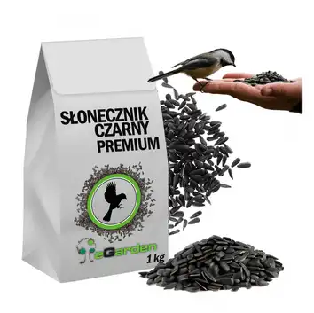 CZARNY SŁONECZNIK PREMIUM ZDROWY POKARM KARMA DLA PTAKÓW SIKOREK WRÓBLI 1KG