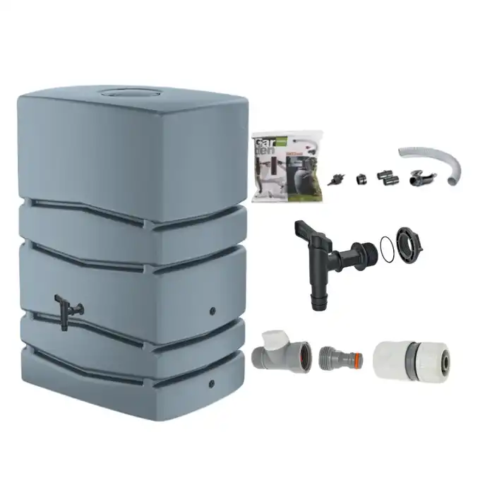 Kompletny zbiornik na deszczówkę Aqua Tower 450l smooth gray z akcesoriami