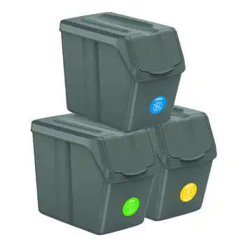 Kosze na śmieci SORTIBOX 3x20L szary kamienny Prosperplast