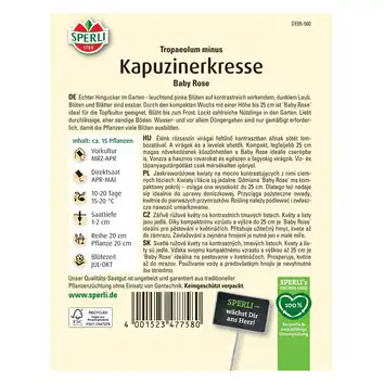Nasturcja 'Baby Rose' Nasiona PREMIUM Sperli