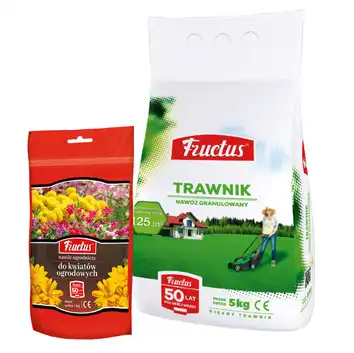 Nawóz Trawnik 5 kg Fructus + GRATIS Nawóz do kwiatów ogrodowych 1 kg
