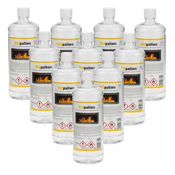 Neutralne Biopaliwo 10L bezzapachowe do biokominka zestaw 10 sztuk 1 L