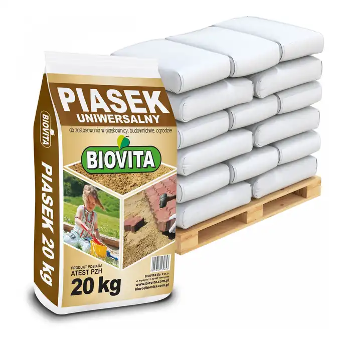 Piasek Uniwersalny Biovita (piaskownica,budowa,ogród) 15x20kg 300kg