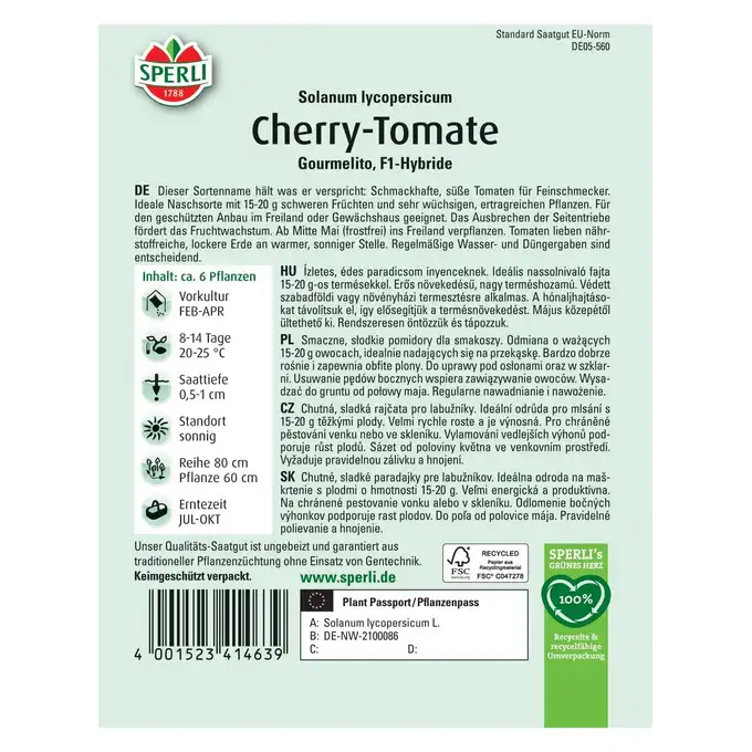 Pomidor 'Gourmelito' Nasiona PREMIUM Sperli