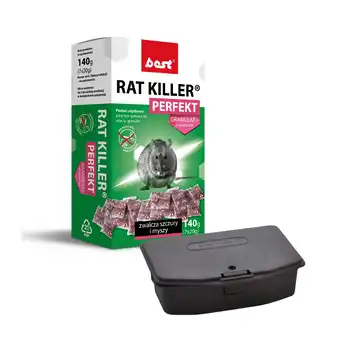 Rat Killer Perfekt granulat saszetki 140g + Karmnik deratyzacyjny na myszy i szczury