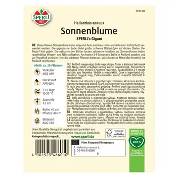 Słonecznik 'SPERLI's Gigant' Nasiona PREMIUM Sperli