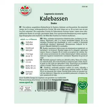 Tykwa 'Snake (Herkuleskeule)' Nasiona PREMIUM Sperli