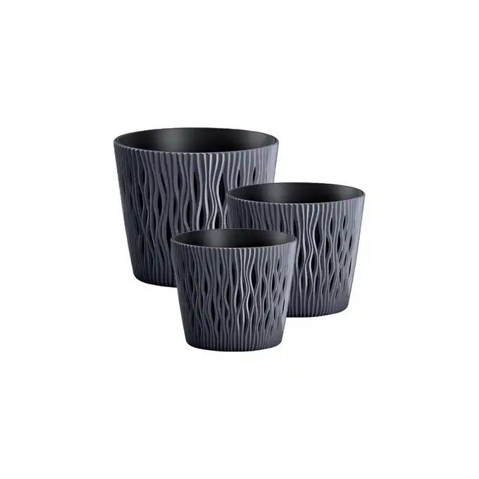 Zestaw doniczek Sandy Round DSR160/190/220 antracyt