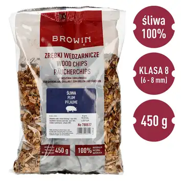 Zrębki do wędzenia grilla naturalna ŚLIWA 450g