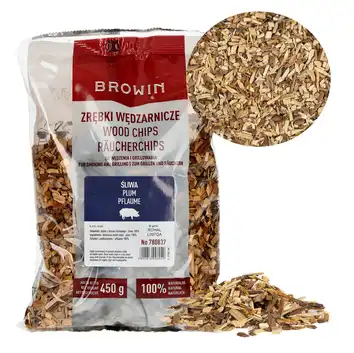 Zrębki do wędzenia grilla naturalna ŚLIWA 450g