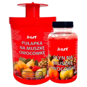 Duża pułapka na muszkę owocówkę + płyn wabiący 200 ml