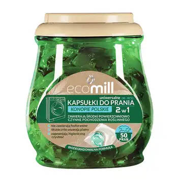 ECOMILL clean Kapsułki do prania BIO uniwersalne 50 szt. KONOPIE POLSKIE