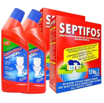 Septifos Bioaktywator do szamba 2 x 1,2 kg + żel do WC 2 x 750 ml