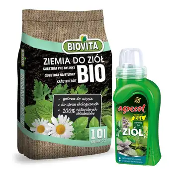 Zestaw do uprawy ziół ziemia 10L + nawóz MIneral żel 0,25L