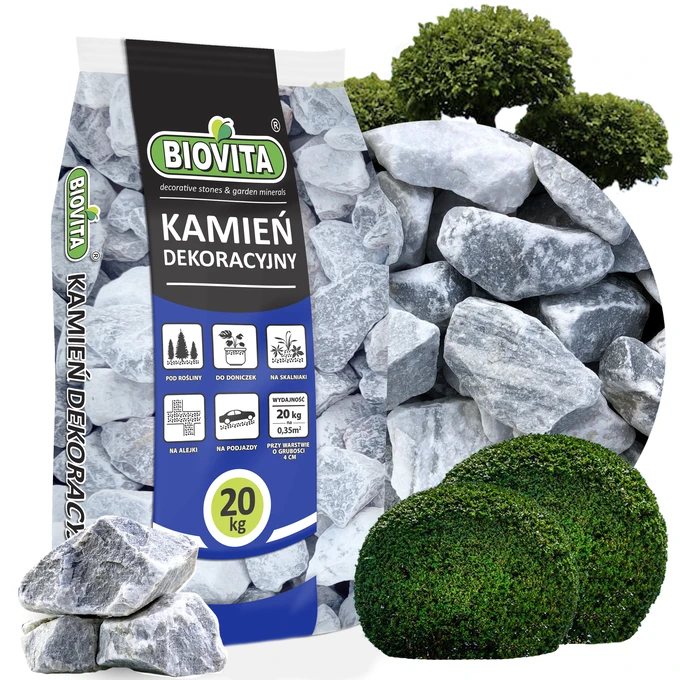 Kamień dekoracyjny ICE BLUE błękitny 50-70 mm 20 kg BIOVITA
