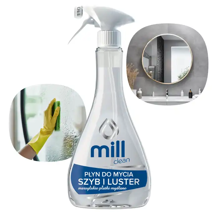 MILL Clean płyn do mycia szyb i luster 555ml marsylskie płatki mydlane