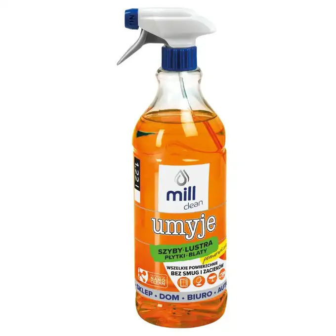 MILL clean UMYJE Płyn do szyb, luster, blatów, glazury 1,22L POMARAŃCZA