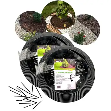 2 x Elastyczne obrzeże trawnikowe GARDENER 4 cm x 10 m + kotwy 40 szt.