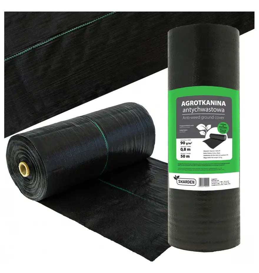 Agrotkanina ogrodnicza SKARDEN 0,8x50m CZARNA 90g/m2