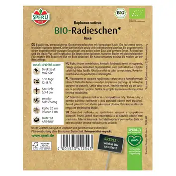 BIO rzodkiewka 'Raxe' Nasiona Sperli