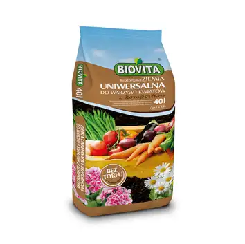 Biovita Beztorfowa ziemia uniwersalna do warzyw i kwiatów z kompostem 40l