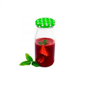Butelka szklana na sok, wodę, koktajl 230 ml z nakrętką Tragar