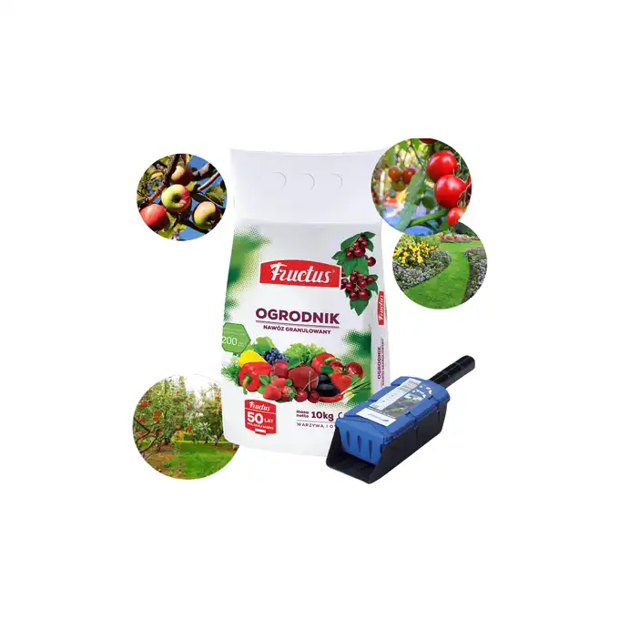 Nawóz Ogrodnik Fructus 10 kg + szufelka, dozownik