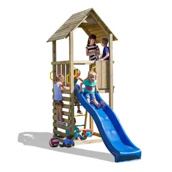 Plac zabaw Fungoo CAROL 1 KDI drewniany domek ze zjeżdżalnią