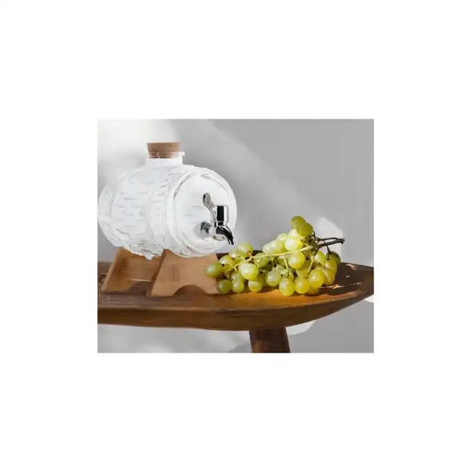 Szklana beczka 1,5L na alkohol (bimber, wino, whisky) z kranikiem