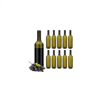 Szklana butelka na wino, alkohol Bordolese 0,75L oliwka 10 szt.