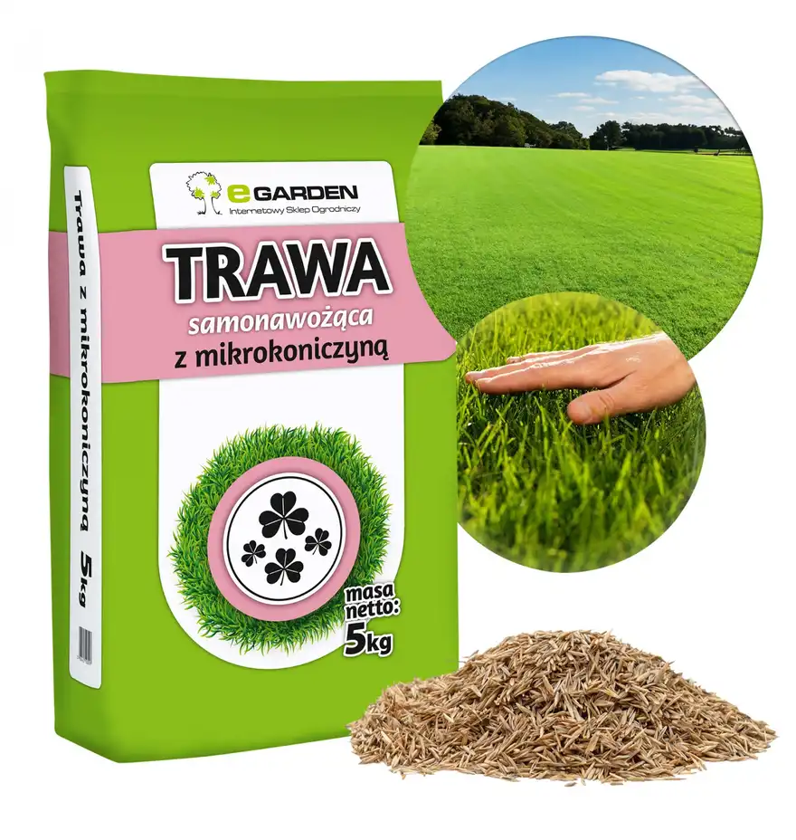 Trawa Samonawożąca z mikrokoniczyną 5kg 200m2 eGarden