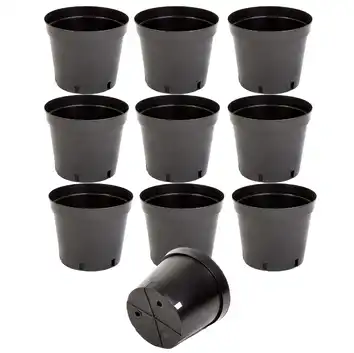 Zestaw Doniczka produkcyjna okrągła, kontener 7,5L/FI 25,5 cm czarny 10 szt.