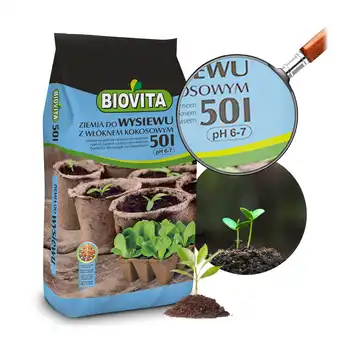 Ziemia do wysiewu nasion z włóknem kokosowym BIOVITA 50L