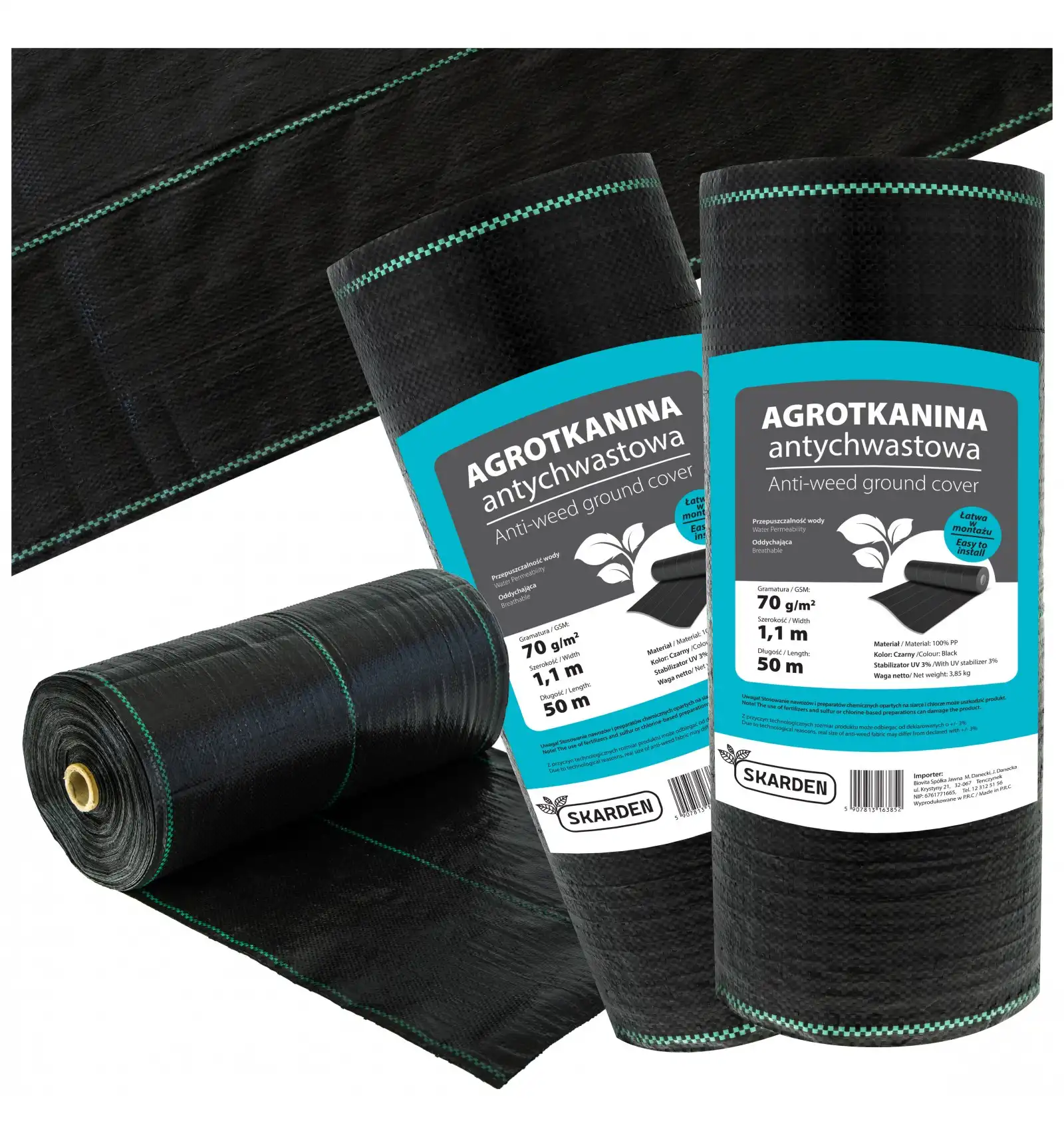 SKARDEN Agrotkanina 1,1x100m CZARNA 70g/m2